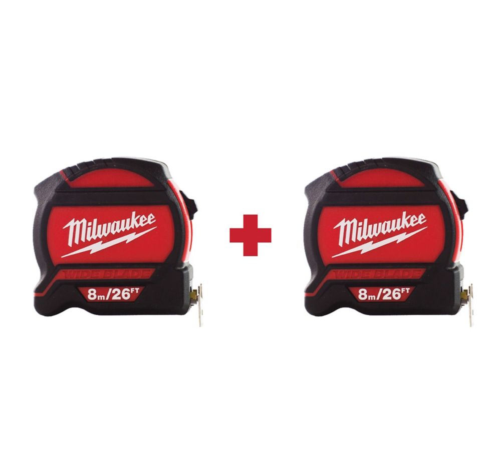 Milwaukee Tool 26 ft./8M Wide Blade Tape Measure (2Pack) The Home