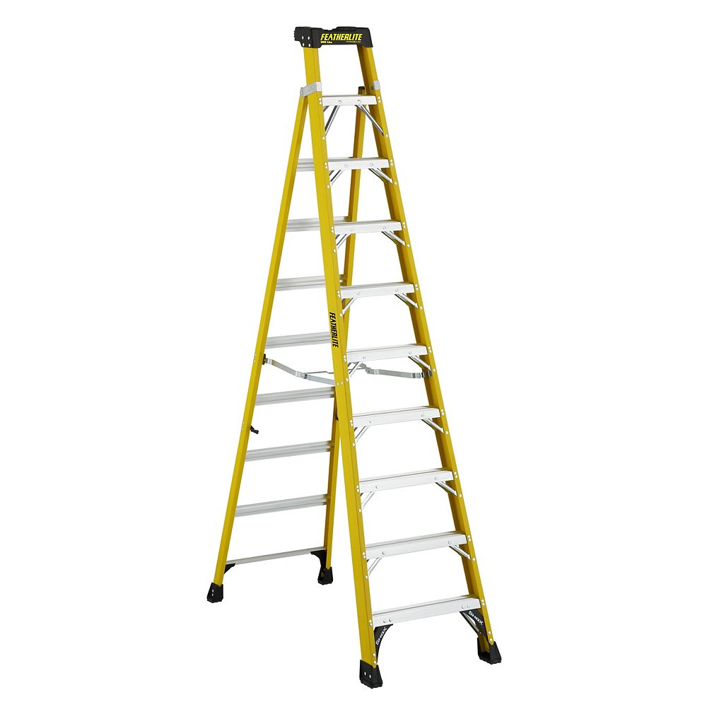Featherlite 10 Feet fibreglass Cross Step Ladder with 300 lb. Load