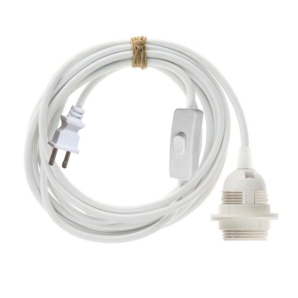 Atron Pendant Light Cord Kit White 12 Ft The Home Depot Canada Atron Pendant Light Cord Kit White, Cloth Covered Lamp Cord Home Depot