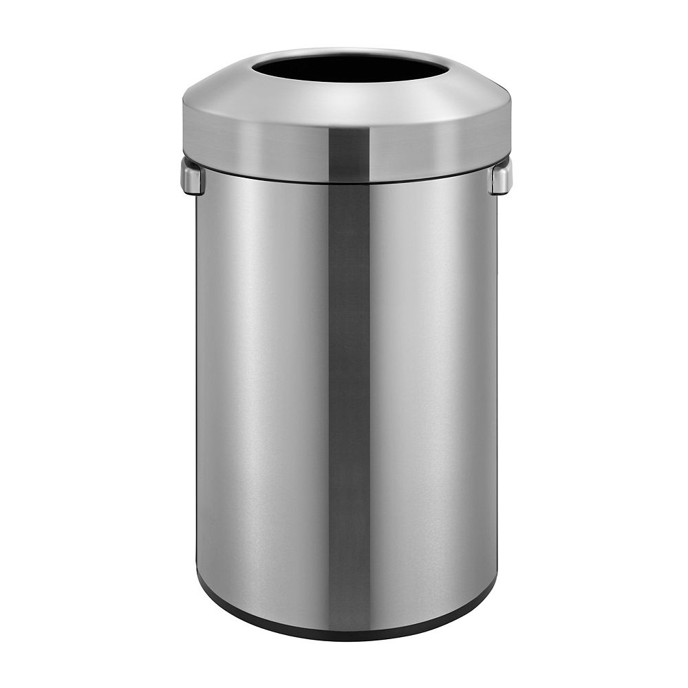 Hdx Open Top Stainless Steel Commercial Trash Can The Home Depot Canada