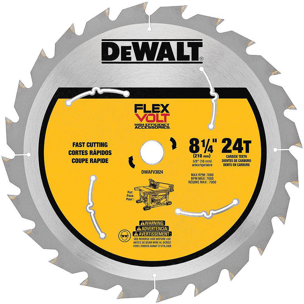 Dewalt Flexvolt 8 14 Inch 24 Teeth Carbide Tipped Table Saw Blade