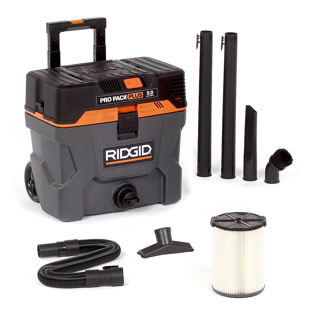 Ridgid Pro Pack Plus 37 5l 10 Gal 5 0 Peak Hp Wet Dry Shop Vacuum With Filter Hose And The Home Depot Canada Ridgid Pro Pack Plus 37 5l 10 Gal 5 0 Peak Hp Wet Dry Shop Vacuum With Filter Hose And The Home Depot Canada