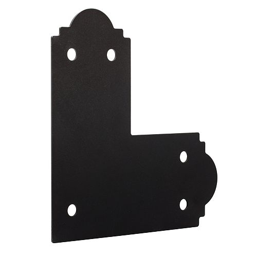 Outdoor Accents ZMAX Galvanized, Black Powder-Coated Flat L Strap for 6x6