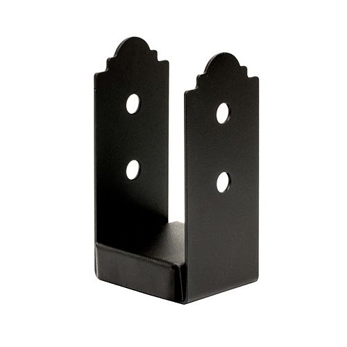 Outdoor Accents ZMAX Galvanized, Black Powder-Coated Post Base for 4x4