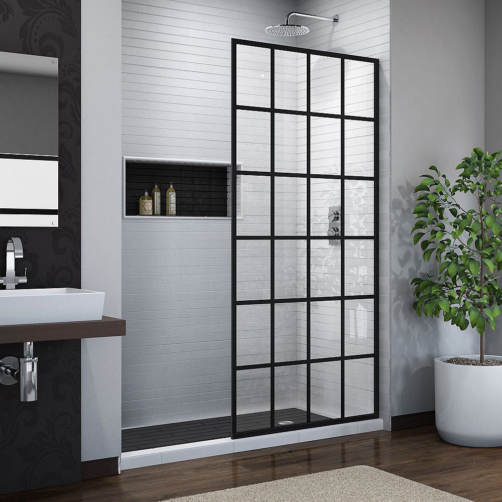 DreamLine Porte de douche sans Cadre French Linea 34 x 72 po. Fini Noir
