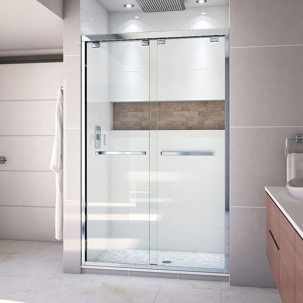DreamLine Encore 48-inch x 76-inch Frameless Rectangular Sliding Shower Door in Glass with 