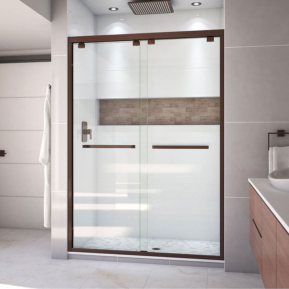 Dreamline Encore 54 Inch X 76 Inch Frameless Rectangular Sliding Shower Door In Glass With