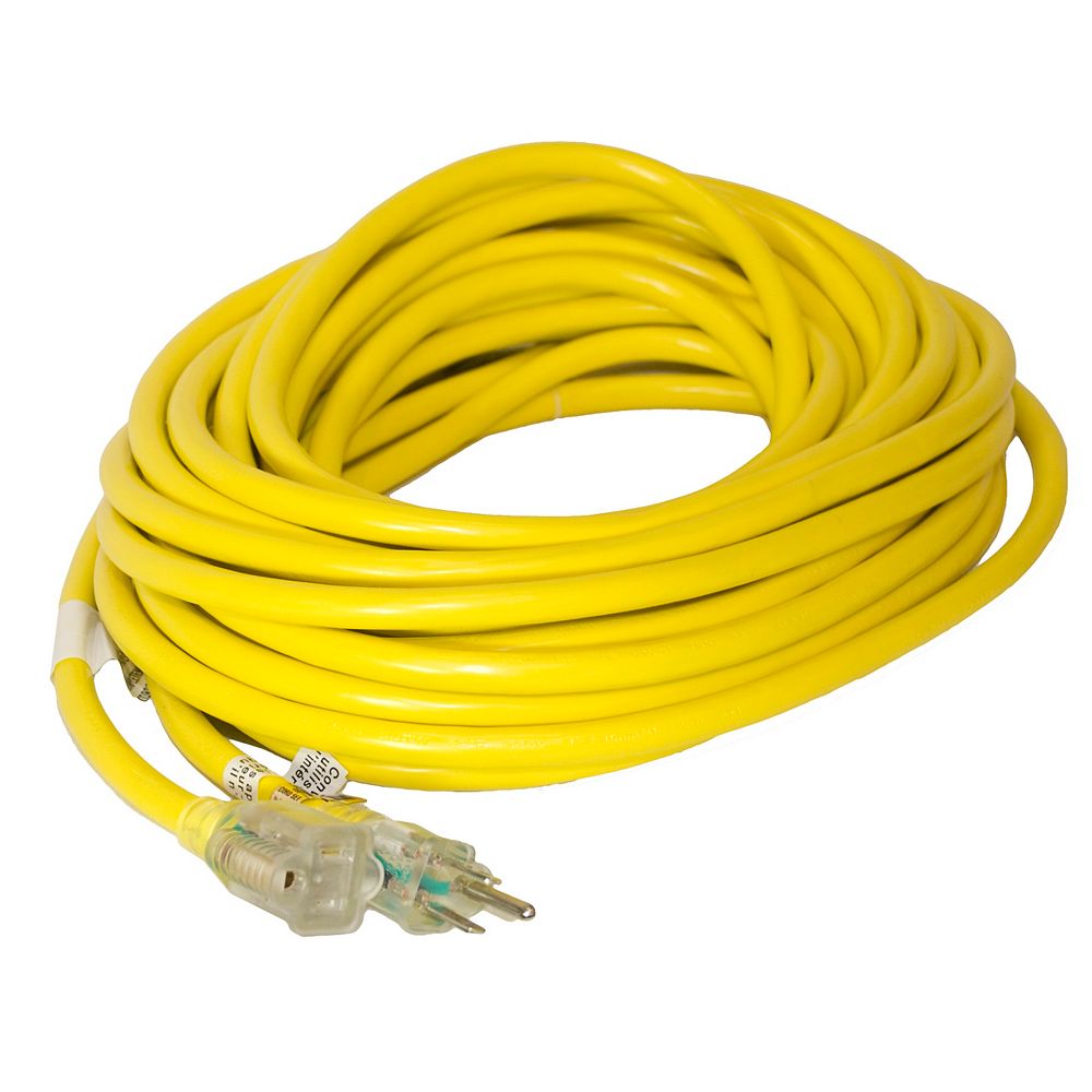 Canada Wire SJTW 12/3 15.2M (50Feet) Single Lit end - YELLOW | The Home ...