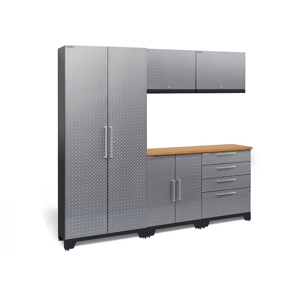 NewAge Performance Diamond Plate 2.0 Garage Set in Silver (6
