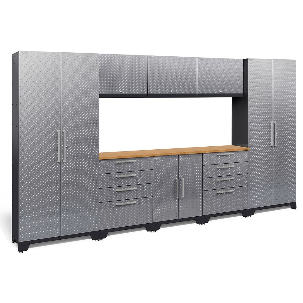 NewAge Performance Diamond Plate 2.0 Garage Set in Silver (9