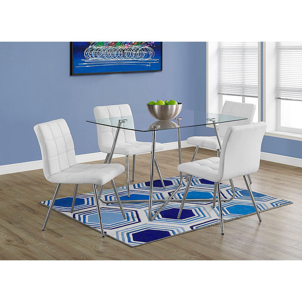 Monarch Specialties Dining Table 36 Inch X 48 Inch / Chrome With 8mm