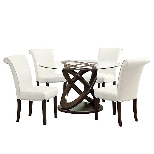 Glass And Wood Dining Tables Kitchen, Round Table Top Home Depot Canada