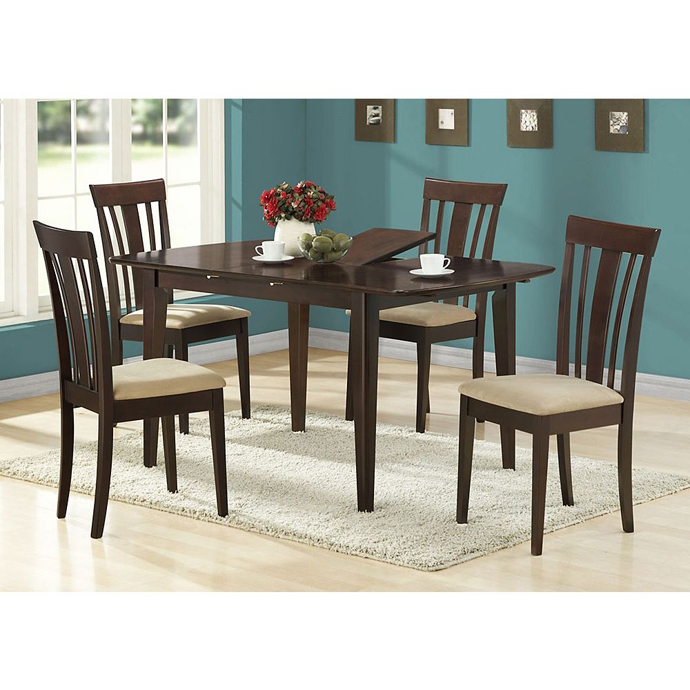 Monarch Specialties Dining Table 36 Inch X 48 Inch X 60 Inch Cappuccino With A Leaf The Home Depot Canada
