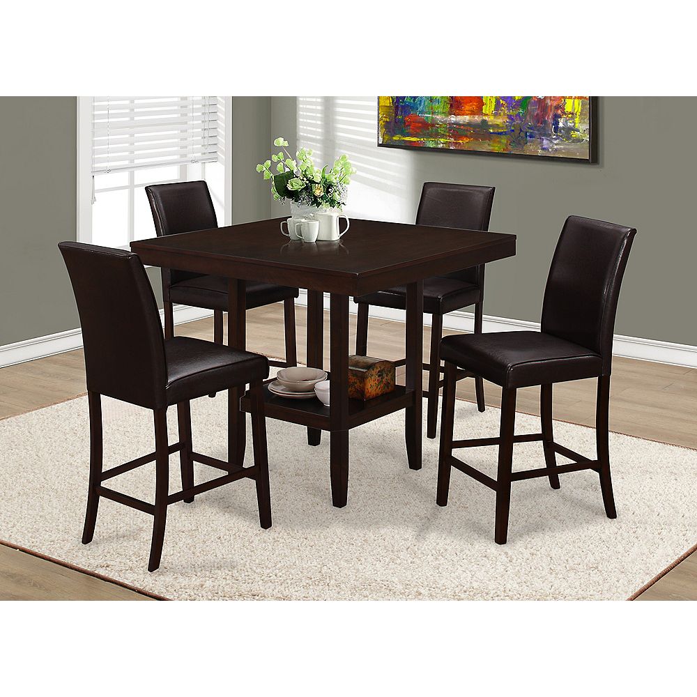 Monarch Specialties Dining Table 42 Inch X 42 Inch Cappuccino Counter Height The Home Depot Canada