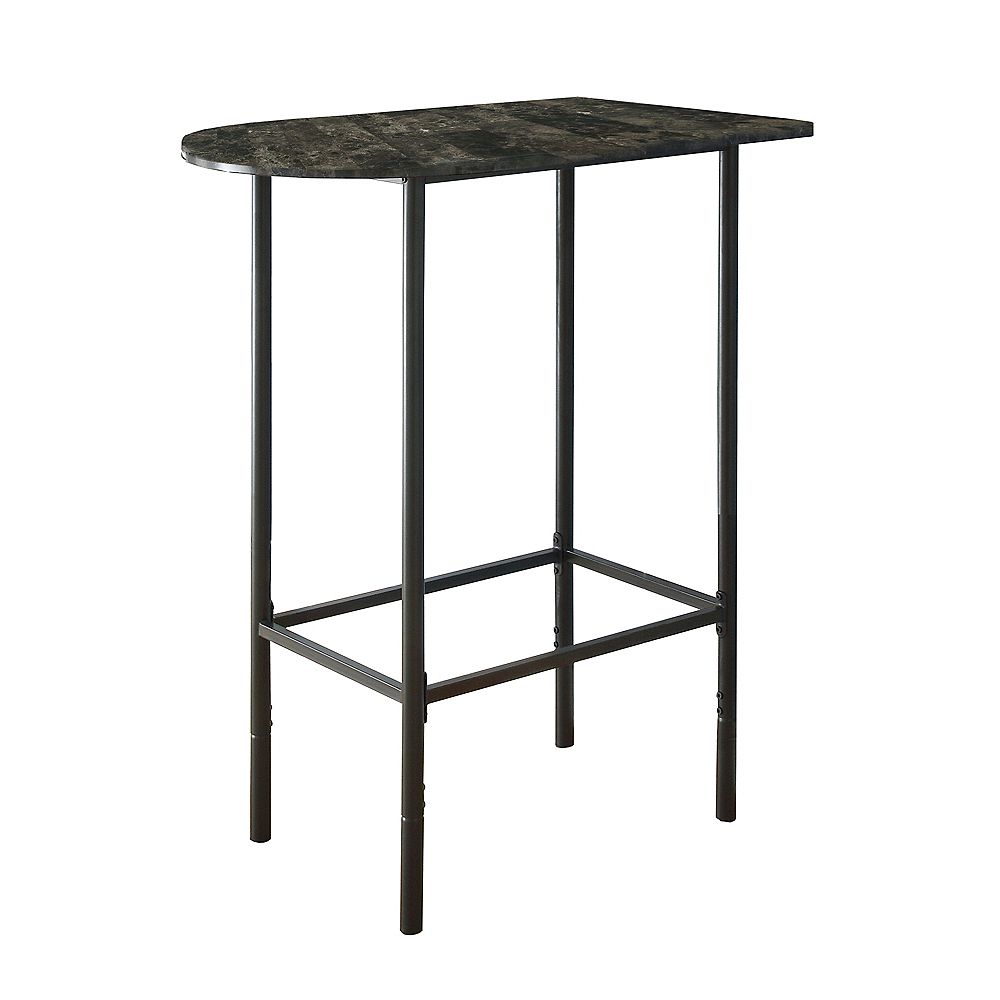 Monarch Specialties Home Bar 24 Inch X 36 Inch Grey Marble Charcoal Metal The Home Depot Canada