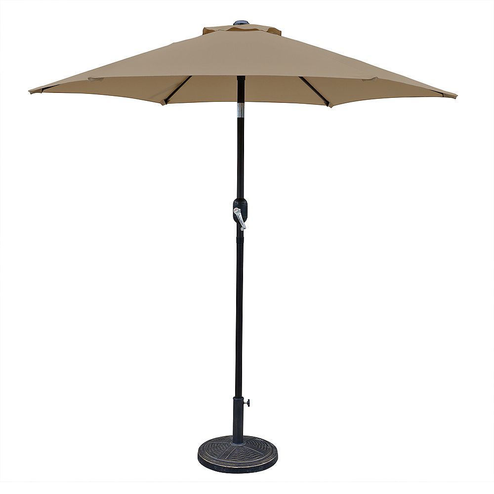 Island Umbrella Bistro 7.5 ft. Hexagonal Market Umbrella in Stone