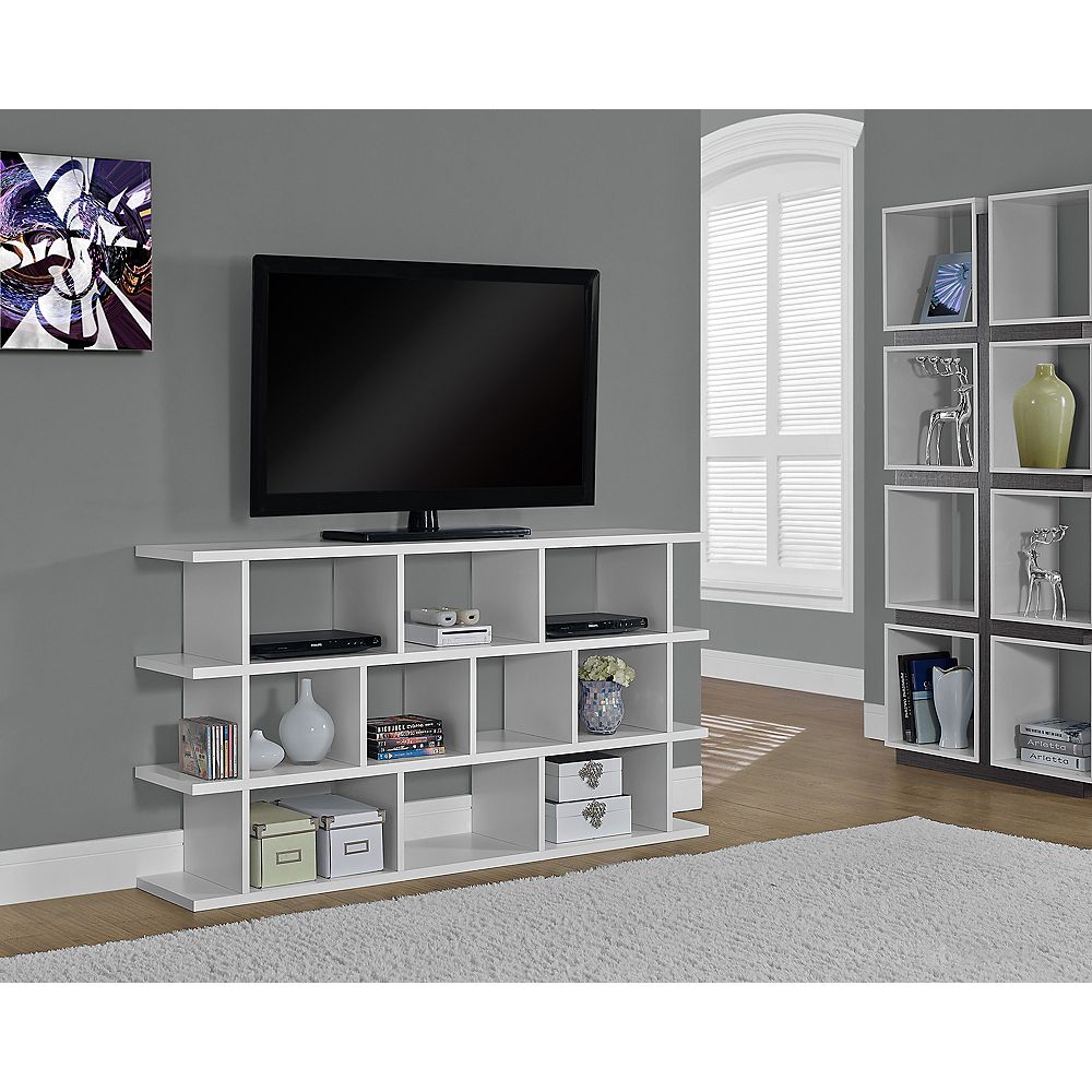 Monarch Specialties TV Stand in White The Home Depot Canada