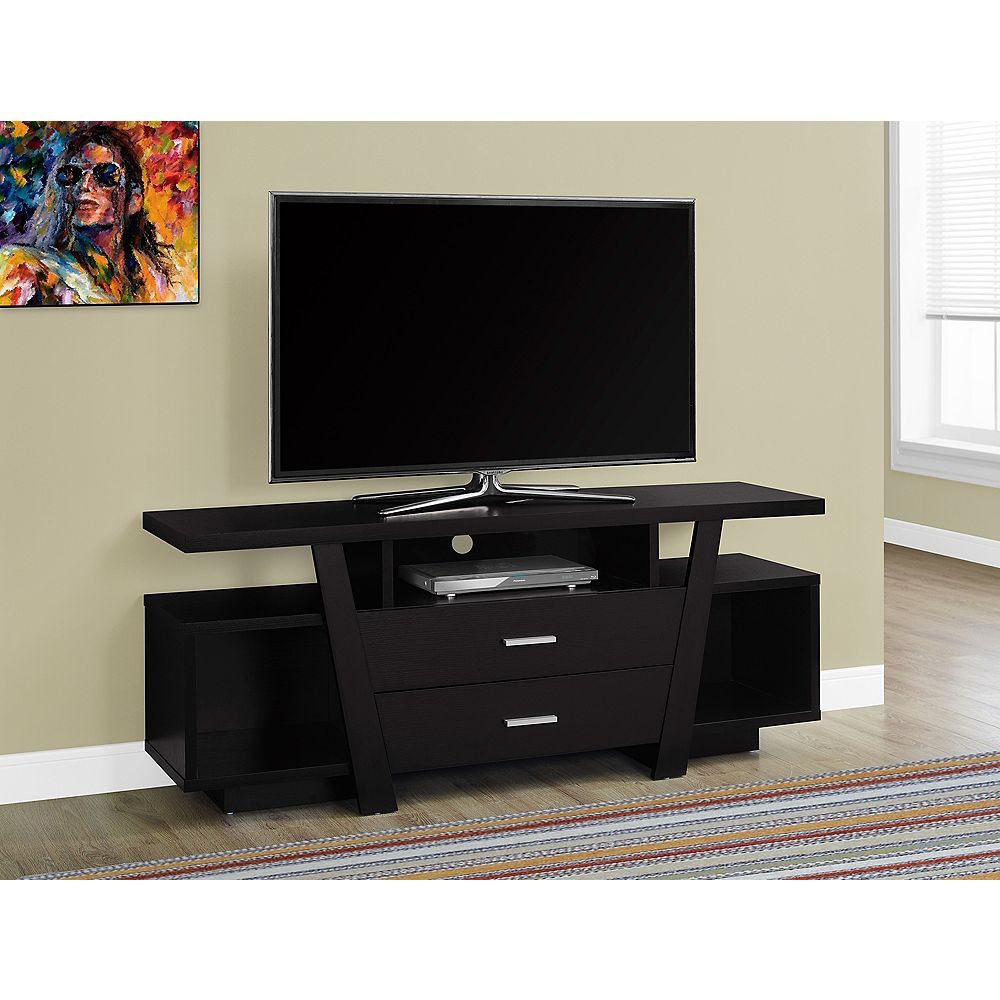 Monarch Specialties Tv Stand - 60-inch L / Cappuccino With ...