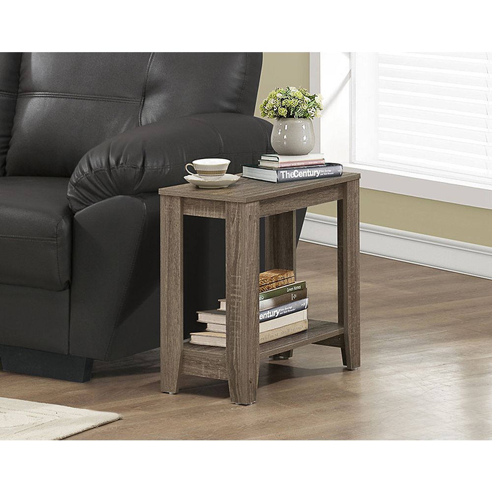 Monarch Specialties Rectangular Reclaimed Wood Accent Table In Dark Taupe The Home Depot Canada