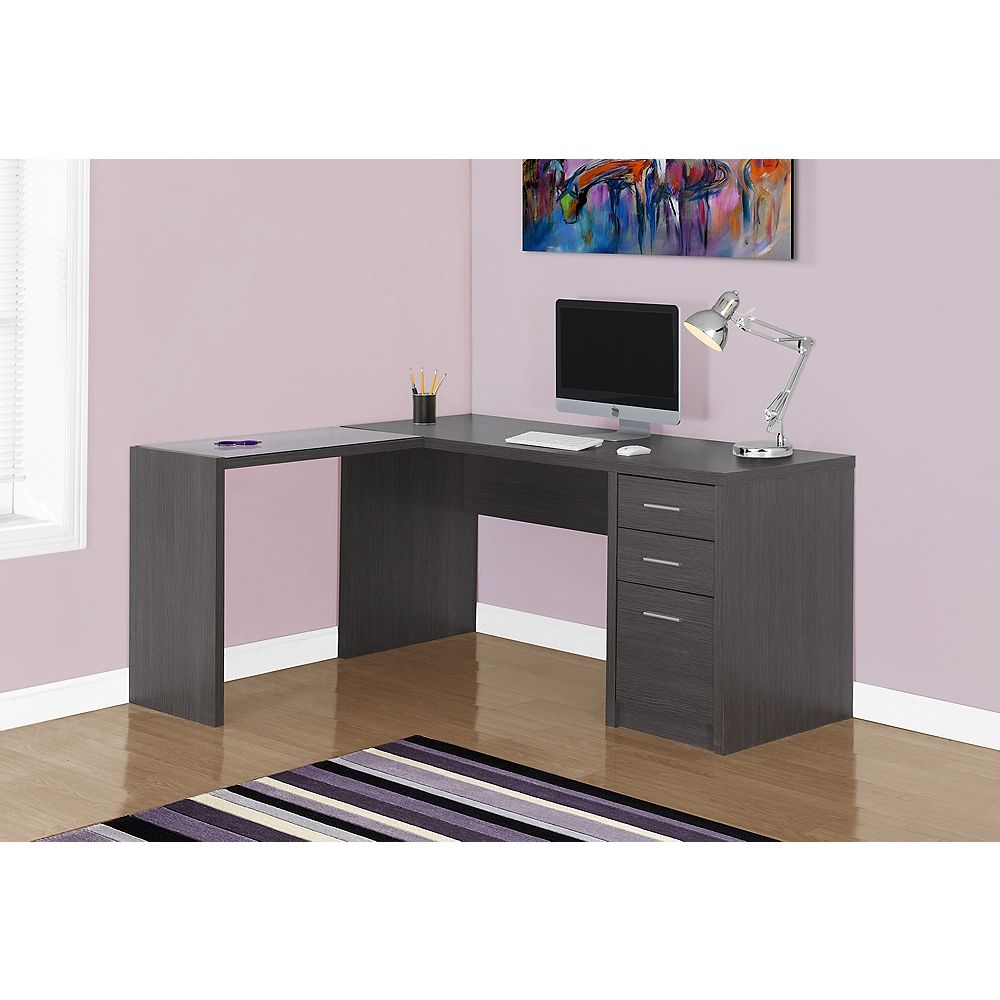 Monarch Specialties LShaped Computer Desk in Grey The Home Depot Canada