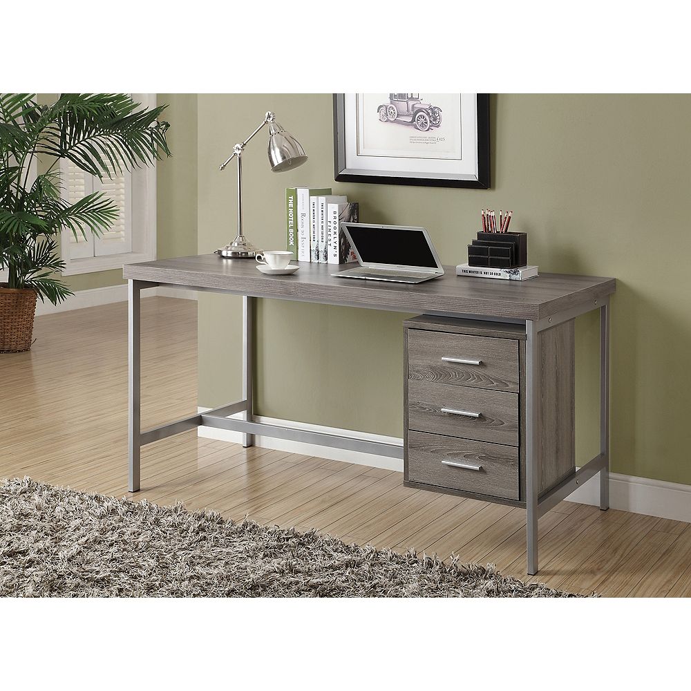 Monarch Specialties Corner Computer Desk in Grey The Home Depot Canada