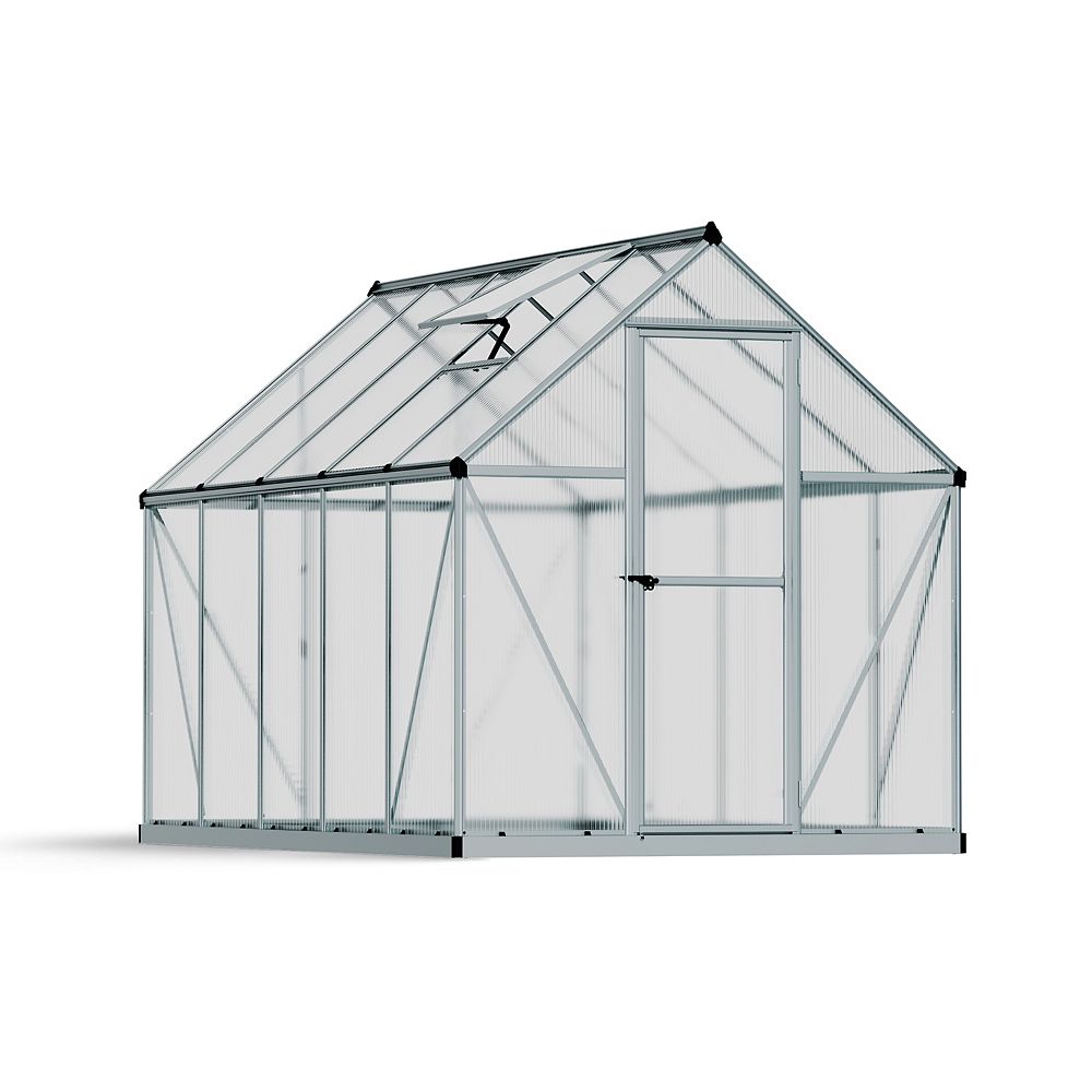 Palram Deluxe 6 ft. x 10 ft. Twin Wall Greenhouse in Silver The Home
