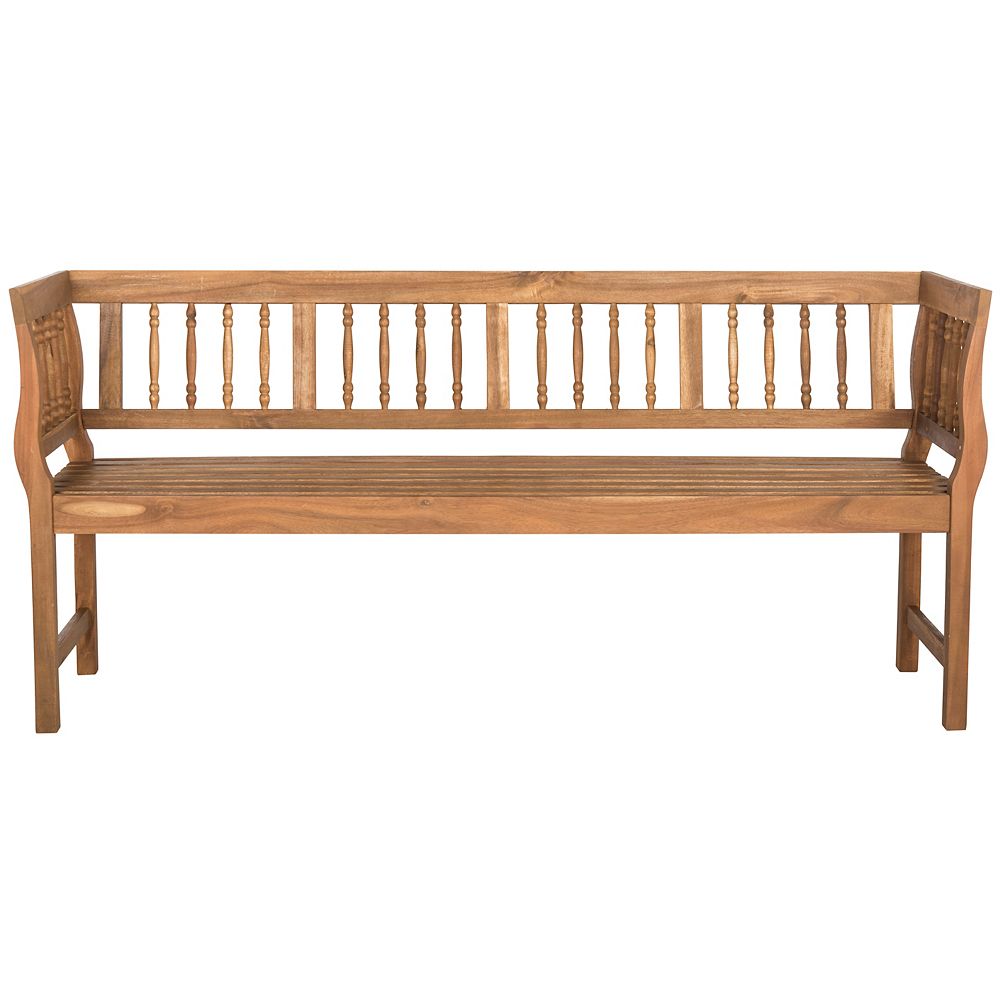 Safavieh Brentwood Patio Bench In Teak The Home Depot Canada