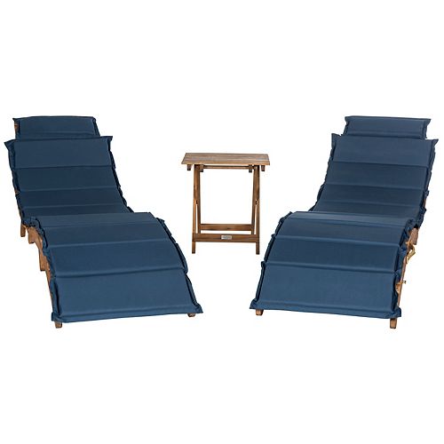 Pacifica 3-Piece Lounge Set in Teak Brown/Navy