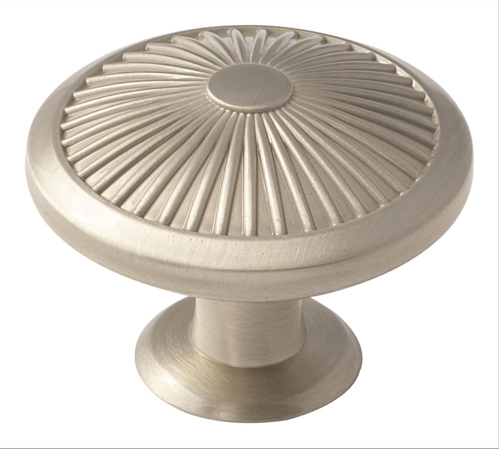 Amerock Crawford 1 3 4 Inch 44 Mm Satin Nickel Cabinet Knob The   P 1001069717 