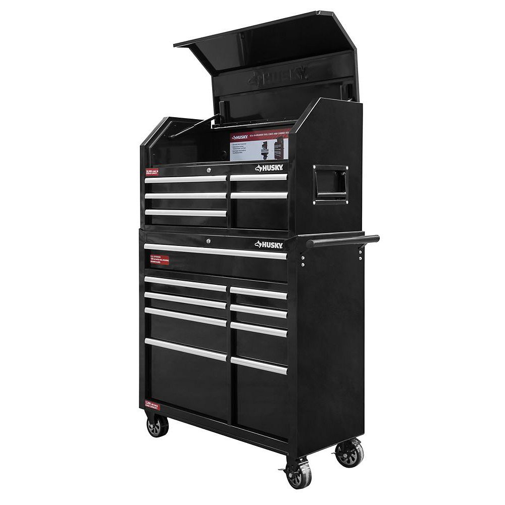 Husky 42-inch 14-Drawer Mobile Tool Storage Chest and Cabinet Set in