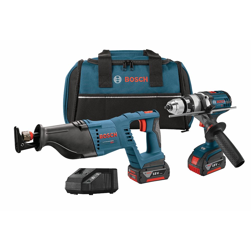 Bosch 18 V 2-Tool Kit with 1/2 Inch Brute Tough Hammer Drill/Driver and