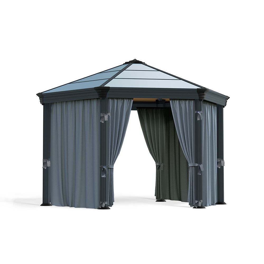 Palram Shade Curtains Kit for Roma Gazebo | The Home Depot ... on Home Depot Pavilion Kits id=51484