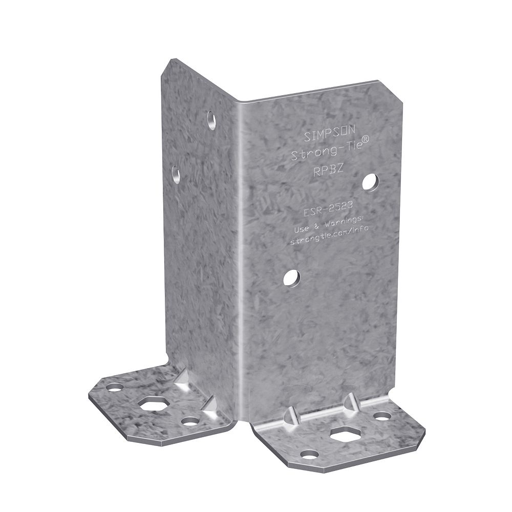Simpson StrongTie RPBZ ZMAX Galvanized Retrofit Post Base for Double