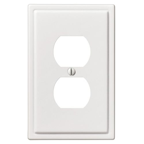 Sinclair 1 Duplex Wall Plate Steel White