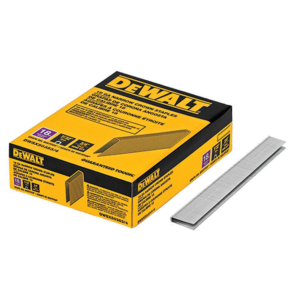 DEWALT 3/4inch x 7/32inch 18Gauge Glue Collated Narrow Crown Staples