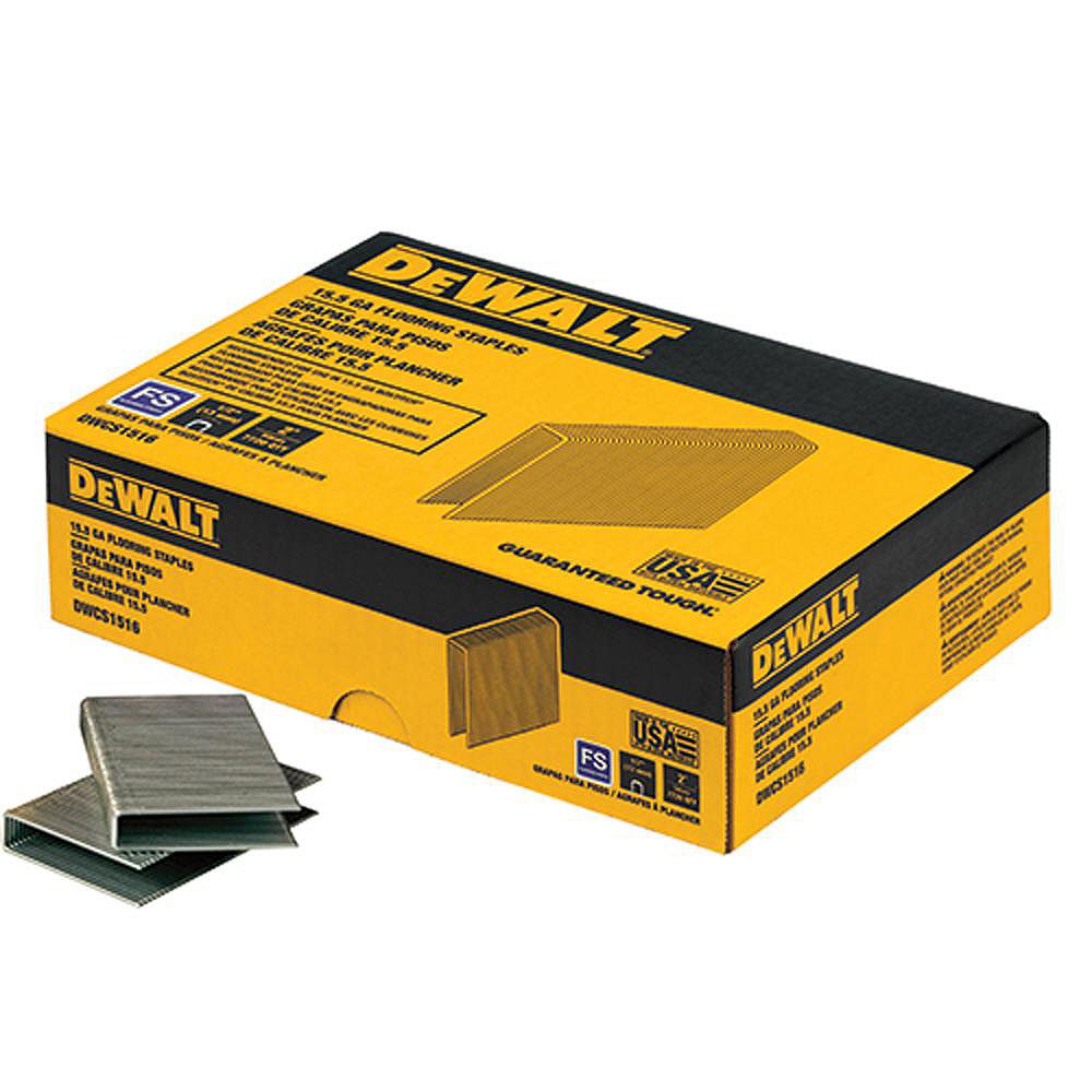 DEWALT 15.5Gauge 1/2inch x 2inch Crown Glue Collated Flooring