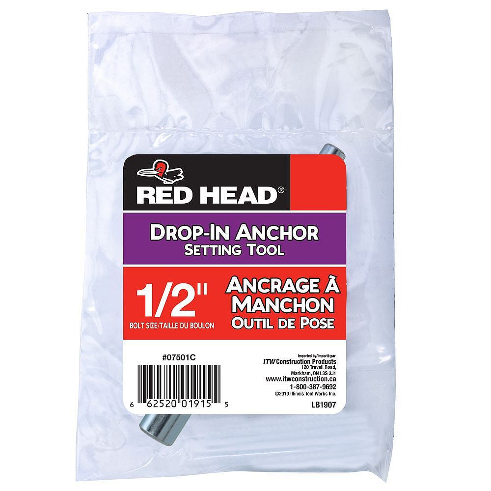 Red Head 1/2inch Hollow Core DropIn Anchor Setting Tool 1 Pack The Home Depot Canada