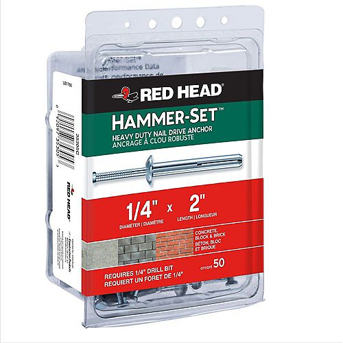 100) Flat Head 1/4 X 2-1/2 Split Drive Anchors Concrete Nail-In - Foto 6