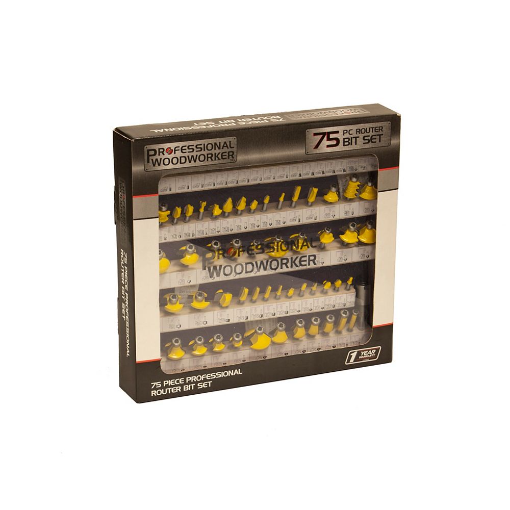 Professional Woodworker 75-Piece Router Bit Set | The Home Depot Canada