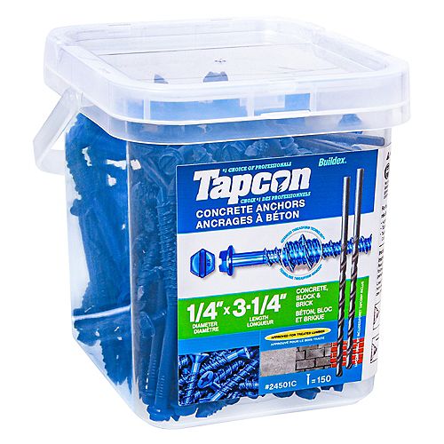 Tapcon 3/16inch x 23/4inch 410 Stainless Steel Flat Head Phillips Drive Concrete Anchor