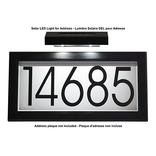 Solar LED Light for Address, Black