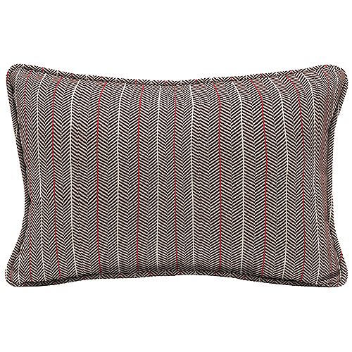 CushionGuard Aubergine Elle Stripe Lumbar Outdoor Throw Pillow