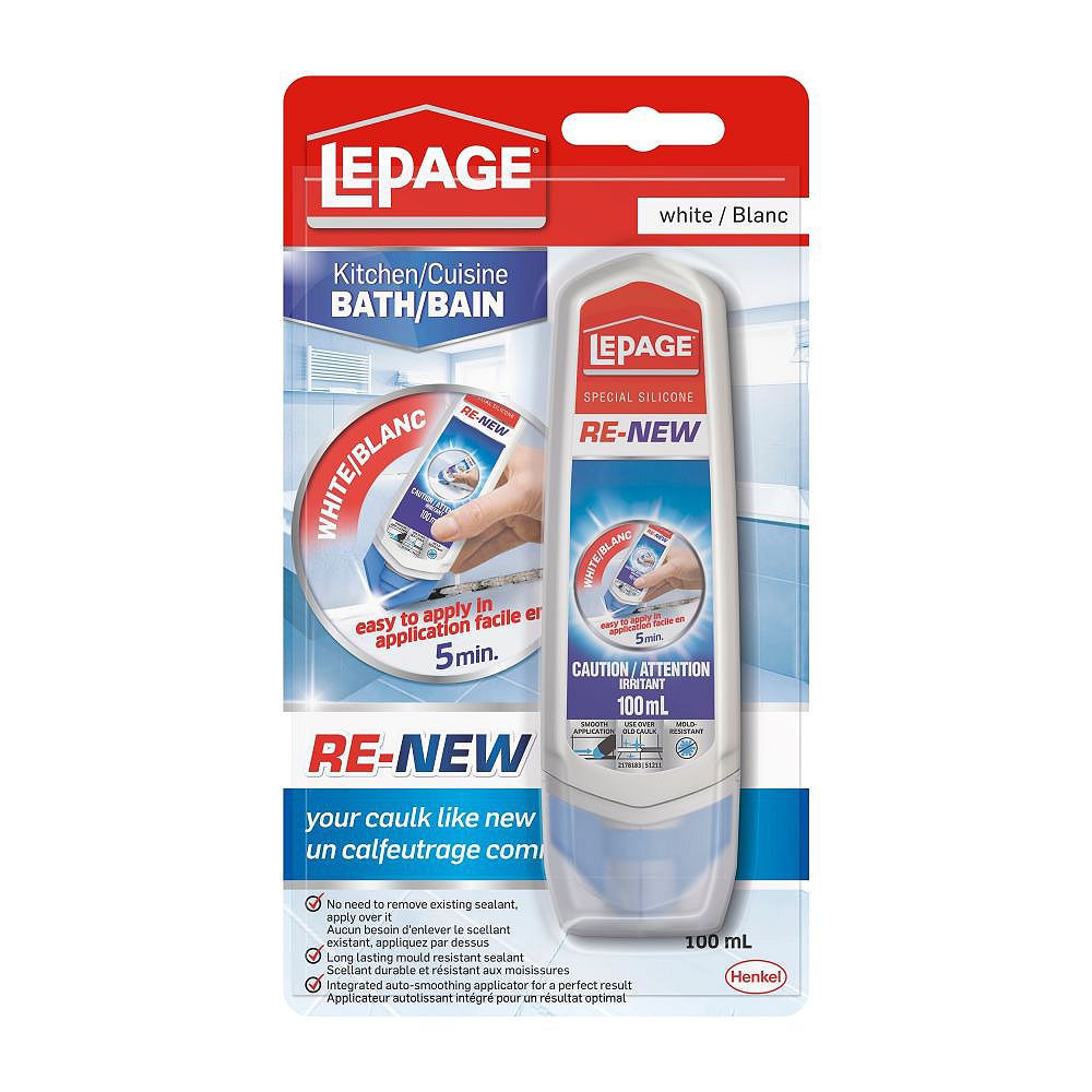 Lepage Re New 100ml White Specialty Silicone Caulk Sealant For Kitchen Bath The Home Depot Canada