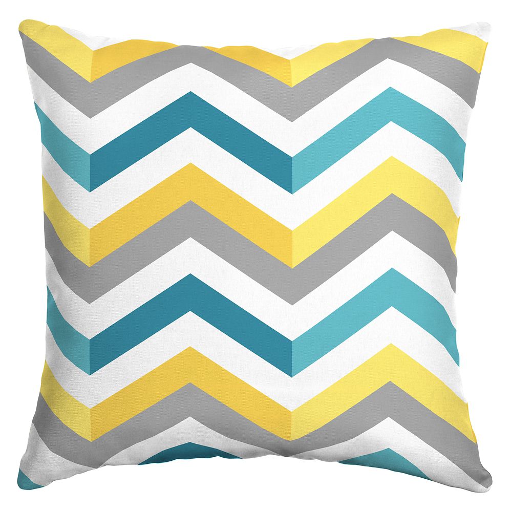 Hampton Bay 16 X 16 X 5 inch Outdoor Throw Pillow with Geo Multi