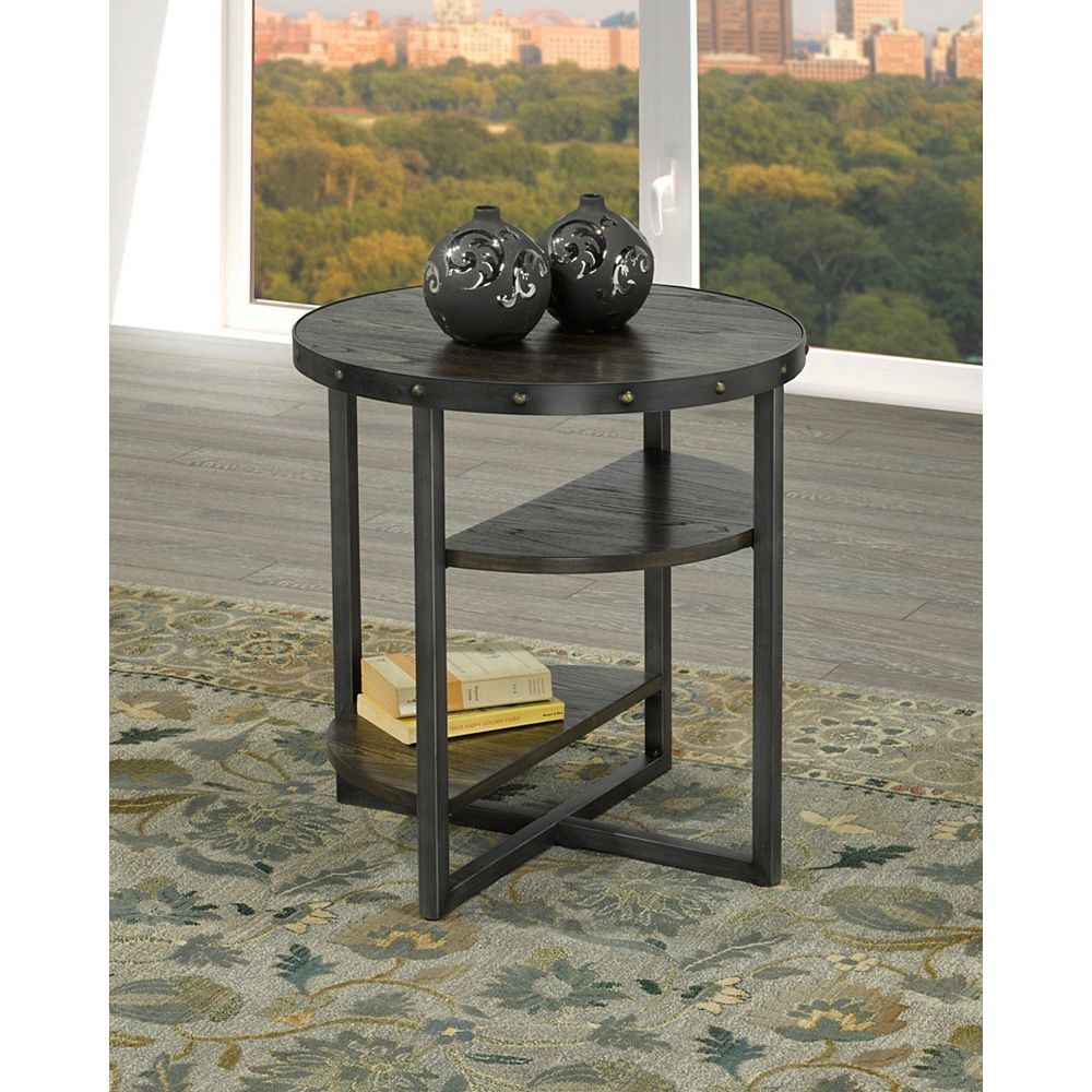 Brassex Inc. Oxford End Table, Dark Walnut The Home Depot Canada