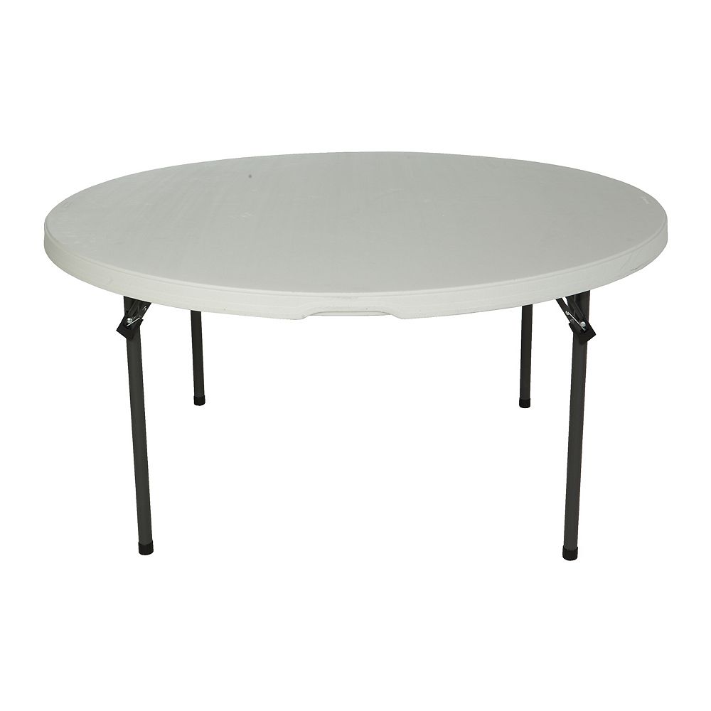 Lifetime 60 Inch White Granite Commercial Grade Round Folding Nesting Table The Home Depot Canada