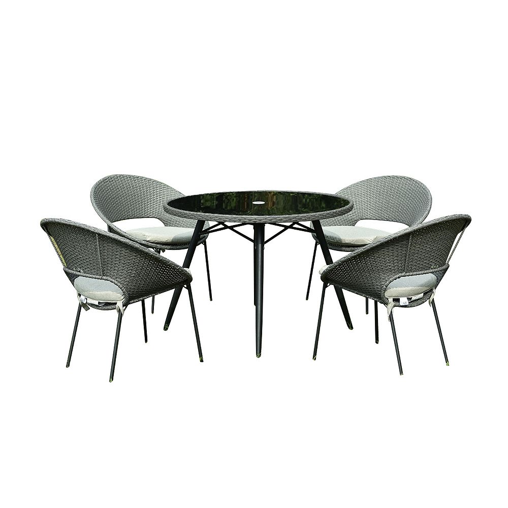 Hampton Bay Margie 40 Inch Patio Dining Table The Home Depot Canada Hampton Bay Margie 40 Inch Patio Dining, Patio Dining Table With Umbrella Hole Canada