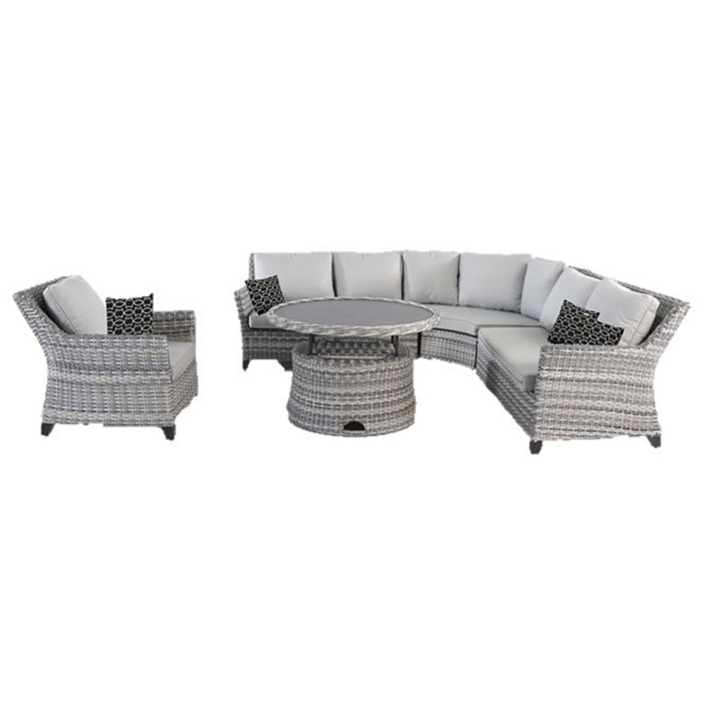 Hampton Bay Siesta Key 5-Piece All-Weather Wicker Patio Sectional Set