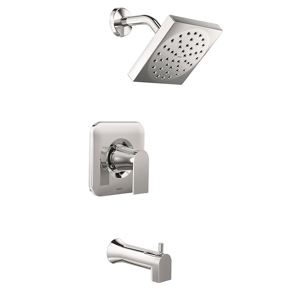 Moen Genta Single Handle 1 Spray Tub And Shower Faucet In Chrome Valve Included The Home Depot Canada