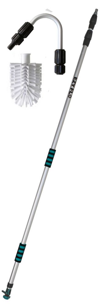 Kit Nettoyage Gouttières - Bâtons Télescopiques 5 M Avec Adaptateurs Réglables, Pour Toiture Et Sol - 4
